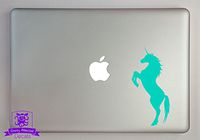 Overly Attached Decals Rearing Unicorn Vinyl Decal Sized to Fit A 11" Laptop - Mint