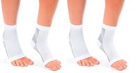 MojaSports Ankle Compression Sleeves Plantar Fasciitis Foot Socks Arch Support (White/Black, Small/Medium)