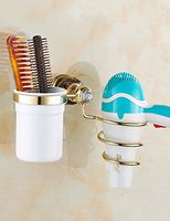 LIUCS Hair Dryer Pylon Copper EuropeStyle Hair Dryer Holder Marble Rose Gold Hair Dryer Frame (Color: 1, Size: B)