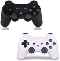 PS3 Controller Wireless 2 Pack - for Dualshock 3 Remote for Playstation 3,DS3 Joystick with Sixaxis (White+Black)