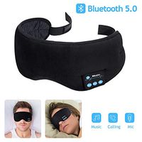 Bluetooth Sleep Eye Mask Wireless Headphones, HailiCare 5.0 Bluetooth Headset Music Sleeping Mask for Travel Office 100% Blackout Adjustable Blinder Eyeshade Built-in Speakers Microphone