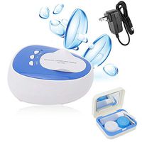 Liukouu Ultrasonic Contact Lens Cleaner, Automatic High Frequency Mini Ultrasonic Cleaner Contact Lens Cleaning Case Fast Cleaning Device(Lake Blue US Plug)