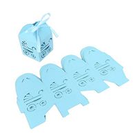 Wedding Baby Shower Gift Boxes Favors Carriage Laser Cut Candy Decoration Multi-Pack | Decorative Wedding Cute (48 Count, Blue)