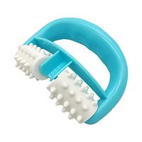 VANCIC 13.5 * 8.5 * 4cm Plastic Manual Round Handle 2 Wheels Muscle Massage Roller Massager Cellulite Roller for Legs Arms Back Muscle Pain Relief and Muscle Relaxation (Blue)