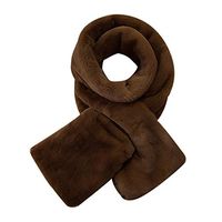Theoylos Women's Plush Collar Scarf Winter Warm Long Scarves Thicken Faux Fur Neck Scarf Windbreak Shawl Wraps Brown