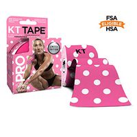 KT Tape Pro Kinesiology Therapeutic Sports Tape, 20 Precut 10 inch Strips, Latex Free, Water Resistance, Pro & Olympic Choice, Pink Polka Dots