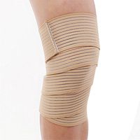 UNKE 1 Pcs Elastic Knee Compression Bandage Wraps, Ankle Wrist Knee Calf Thigh Wraps Support for Sports Gym Weightlifting Fitness Running Pain Relief,Beige
