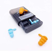 Reusable Silicone Earplugs, Noise Cancelling Ear Plugs for Sleeping, Swimming, Snoring, Concerts, Comfortable and Waterproof, 2 Pairs with Storage Case (Blue)