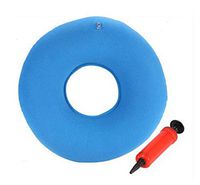 BIHIKI Medic Inflatable Air Seat Cushion with Pump,Donut Cushion for Back Tailbone Support,Pain Relieve, Wheelchair/Office/Car Sitting,Bedsore Prevention Product,15"X15" (Blue)