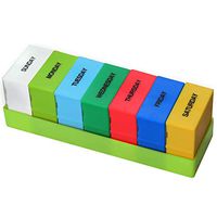 HUI JIN Pill Box Organizer with Weekly 7 Day Medication Dispenser Container