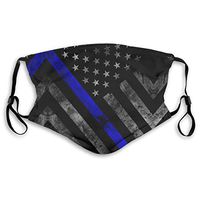 Thin Blue Line Police Flag PM2.5 Mask,Men Women 5-layer Activated Carbon Filters Masks Breathable 2 sizes