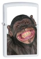 Zippo Chimp Lighter, White Matte