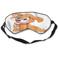 Cute Baby Dog Pure Silk Sleeping Mask Reusable Cold to Improve Sleep Relief Edema Eyestrain Fatigue Fatigue Headache and Tension Best Men and Women Eye Mask