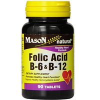 Mason Natural Folic Acid, B-6 & B-12 Tablets 90 ea (Pack of 2)