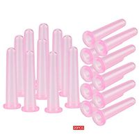20 Pcs Vacuum Silicone Cupping Cups, Facial Body Therapy Cans Suction Cup for Collagen Stimulator, Pain Relief, Lymph Drainage (Color : Pink)