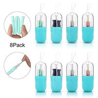Pakesi Silicone Collapsible Straw -Length 7.87In,Folding, Reusable, and Portable Straws for Travel（2Pink&2Grenn&2Blue&2Grey）