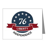 Note Cards (10 Pack) Vintage America Blue Circle 76