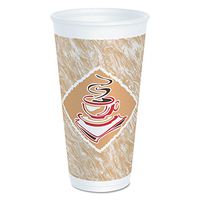 DART 20X16GPK Cafe G Foam Hot/Cold Cups 20 oz Brown/Red/White 20/Pack