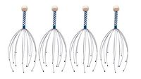 Whopper Scalp Massager Pack Of 4 Hand Held Head Massage Tingler Scratcher, Relaxes and Rejuvenates, Stimulates Blood Circulation, Keeps your Scalp Clean and Healthy