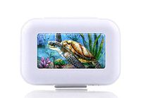JWDCC Pill Box Case - Decorative Boxes - Sea Turtle Pattern- Pocket Medicine Tablet Holder Organizer Case Pill Box for Purse - Compact 8 Compartment