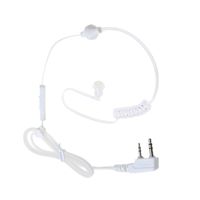 Surveillance Headset Earpiece with Clear Acoustic Coil Tube Earbud Audio Kit for Two-Way Radios Transceivers and Radio Speaker Mics Jacks White