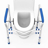 XRT Toilet Safety Frame,Bathroom Safety Rail,Elderly Disabled Accessible Toilets and Assist Handrail Grab Bar,Adjustable Assembly for Seniors (Blue)