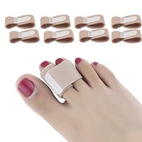 DYKOOK Broken Toe Wraps, 8 Pcs/Pack, Fabric Toe Splint Toe Cushioned Bandages Finger Protectors Straightener Hammer Toe Separators