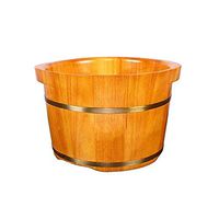 Foot tub ,Thickened Footbath,Binaural Oak Barrel Solid Wood Foot Basin,Foot Spa Wooden Tub,Can Beauty
