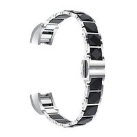 For Fitbit Alta HR Watch Band, AISPORTS Fitbit Alta Stainless Steel Ceramics Band Smart Watch Replacement Bands Buckle Clasp for Fitbit Alta/Fitbit Alta HR Fitness Accessories - Ceramics Black