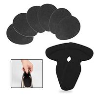 Hualeeya Heel Protectors - 6 Rubber Self-Adhesive Anti-Skid Stick Pads and 2 Silicone Soft Heel Cushion Inserts, T-Grip Liners of Foot Care for Women and Men, Black(3 + 1 Pairs)
