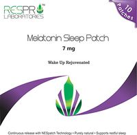 Respro Labs Natural Melatonin Patch Sleep Aid, 7 mg Continuous Release - 10 Patches (Most MG of MELATONIN in A Patch)