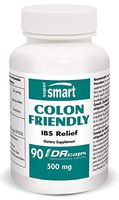 Supersmart - Colon Friendly 500 mg - Probiotics for Abdominal Pain Relief, Flatulence & Bloating Relief (Irritable Bowel Syndrome or IBS) | Non-GMO - 90 DR Capsules