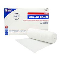 Dukal Rolled Gauze Bandages, Non-Sterile, 4" x 5 yds, Pack of 12