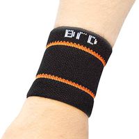 BRD Sport Compression Wrist Brace Premium Wrist Support Offers Comfort from Pain, Sore Wrists, Tendonitis, Arthritis, Sprains and Other Injuries (Black with Orange Accent Stripe, XS [5.5"-6"])