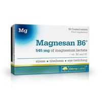 Magnesan B6 - 50 tablets, food supplement - 545 mg of magnesium lactate plus vitamins B1 and B6 in one tablet by Olimp Labs