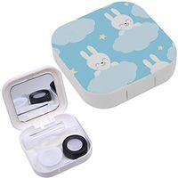 Portable Contact Lens Case Box Travel Kit Mirror + Bottle + Tweezers Container Holder [ Cute Baby Little Bunny ]