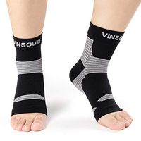 Ankle Brace for Women(1 Pair) Compression Support Sleeve - Vinsguir Ankle Compression Socks for Plantar Fasciitis, Arch Support, Foot & Ankle Swelling, Injury Recovery (Gray, Large)