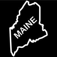 Maine State Outline Decal Sticker (White), Decal Sticker Vinyl Car Home Truck Window Laptop