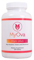 MyOva Myo-Plus Natural myo-inositol Supplement with 4000mg Myo Inositol + 200ug Folate + 100ug Chromium - Promotes hormonal Balance & Normal Ovarian Function - 120 Tablets - Made in The USA