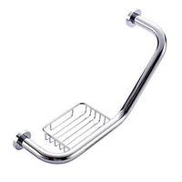 Grab Rails Brass Grab Bar Polished Chrome Finished Wall Mounted Disabled Elderly Handrails for Toilet Shower Bathroom with Soap Basket