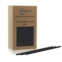 Blue Planet Paper Straws - Eco-Friendly, Biodegradable and Compostable Drinking Straw - Non-Toxic and Safe - Perfect for Juices, Shakes, Smoothies - Plastic-Free - 200 Pack