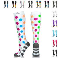 NEWZILL Compression Socks (20-30mmHg) for Men & Women (Polka Dot, Large)