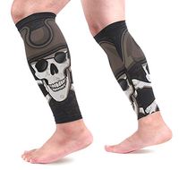 LEVEIS Pirate Skull Calf Compression Sleeves 1 Pair, Leg Performance Support for Shin Splint Calf Pain Relief Men & Women Guards Sleeves for Running Cycling