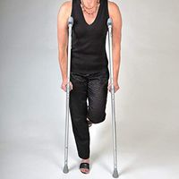 Moore Medical Push Button Aluminum Crutches Youth Height Range 4'6" - 5'2" - Pair