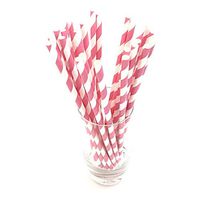 Clearance! 25x Disposable Straw,Fheaven Disposable Drinking Straws Home Bar Party Cocktail Drink Straw (Pink)