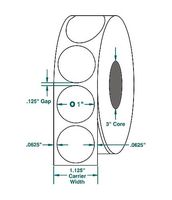 Compulabel 910056 Wafer Tab Seals, 1 Diameter White, 5,000 per Roll, Non-Perfed, 50,000 / Case