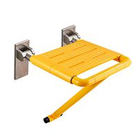Bath Stool Bathroom Folding Stool Shower Room Entrance Door Wearing Shoes Maternity Room Dressing Room Wall-Mounted Seat (Color : Yellow, Size : 39.5cm40cm)