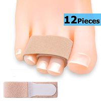 Sumifun Hammer Toe Wraps, 12 Pack Toe Straightener Tapes Toe Splints Wrap Overlapping Toe, Broken Toe Bandages Brace Cushioned Corrector& Crooked Toes