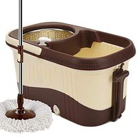 Broom and Dustpan with Long Handle Telescopic Upri Rotating mop - Stainless Steel Lazy mop, Household Absorbent mop