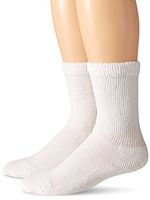 Carolina Ultimate Men's Diabetic Non-Binding Crew Socks 2 Pack, White, Medium